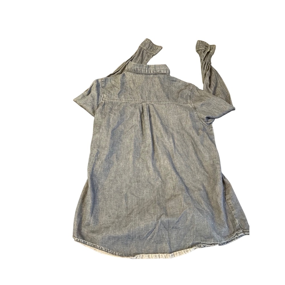 Denim Co Womens Dark Wash Denim Button Down Shirt Long Sleeve Size 12 - Picture 7 of 10